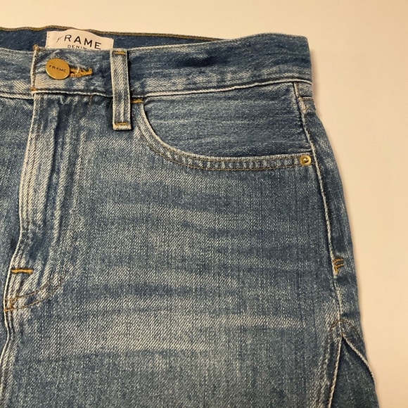 Frame Denim Mini Shirt, Washed Denim, 100% Cotton, 5-Pocket Style, Size 27 - Picture 5 of 12